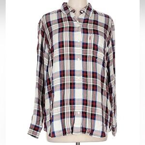 Levi's Red, Blue, Black, and White Plaid Button Down Shirt